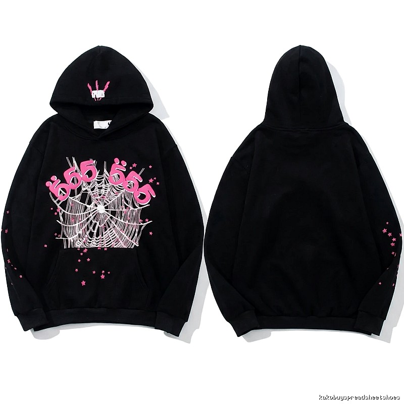 Sp5der Trendy Black Hoodie