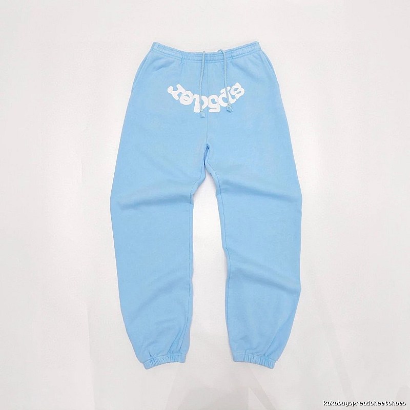 Sp5der White Wordmark And Gathered Cuffs Weekend Logo Sweatpants