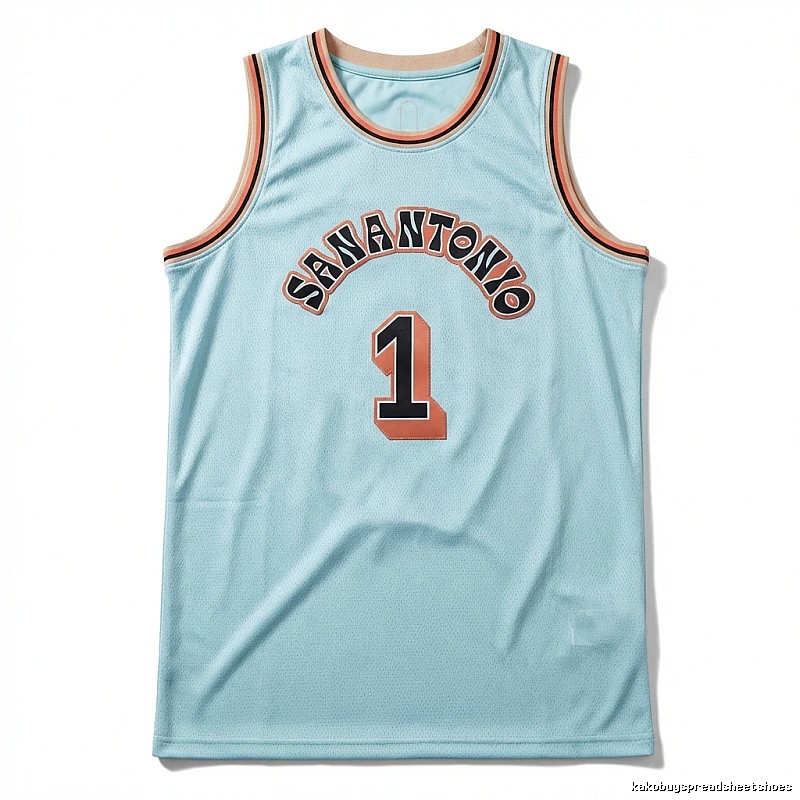 Spurs Wembanyama light blue jersey