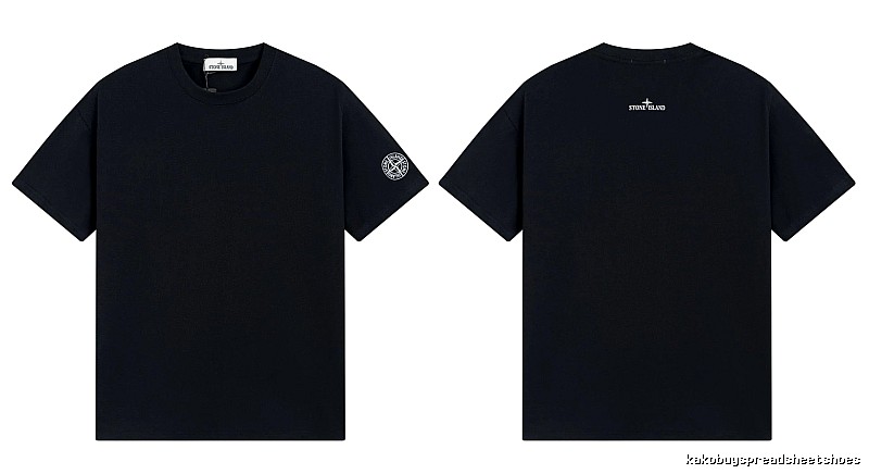Stone Island Badge Techwear Style Black Short Sleeve T-Shirt