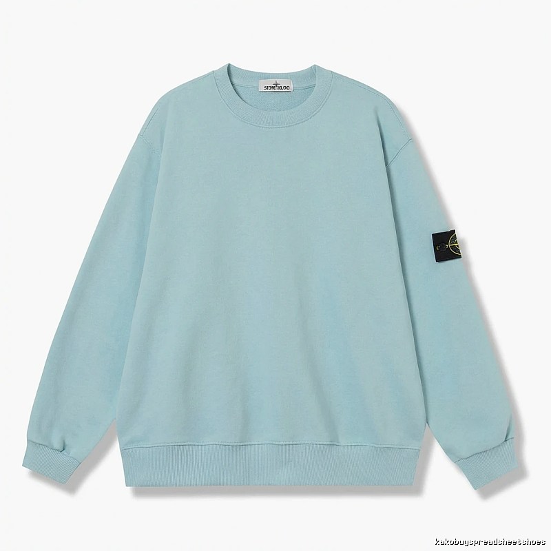 Stone Island Basic Style Casual Light Blue Sweatshirt