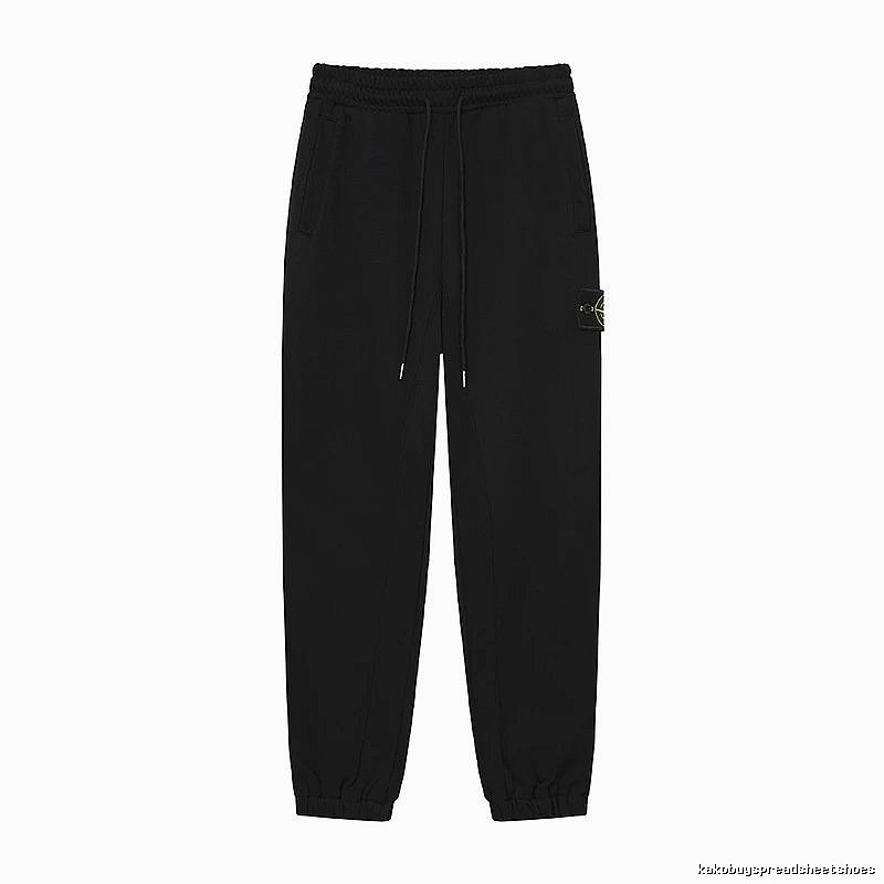 Stone Island Classic Functional Style Black Cuffed Sweatpants