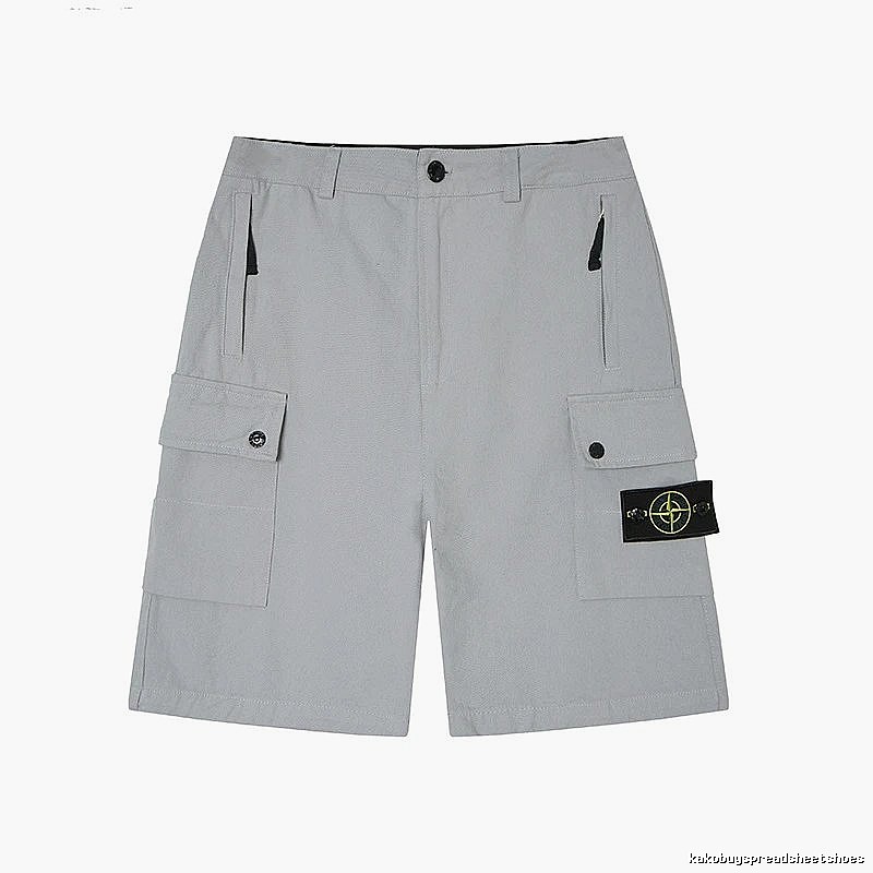 Stone Island Classic Technical Workwear Style Light Grey Shorts