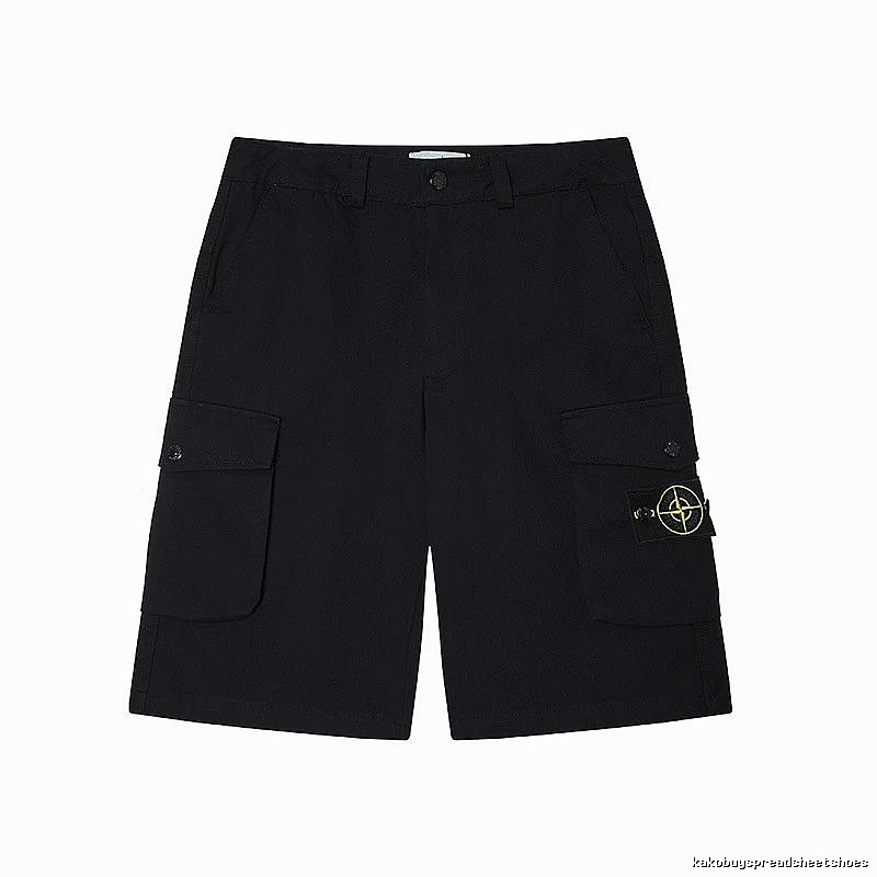 Stone Island Classic Workwear Style Black Cargo Shorts