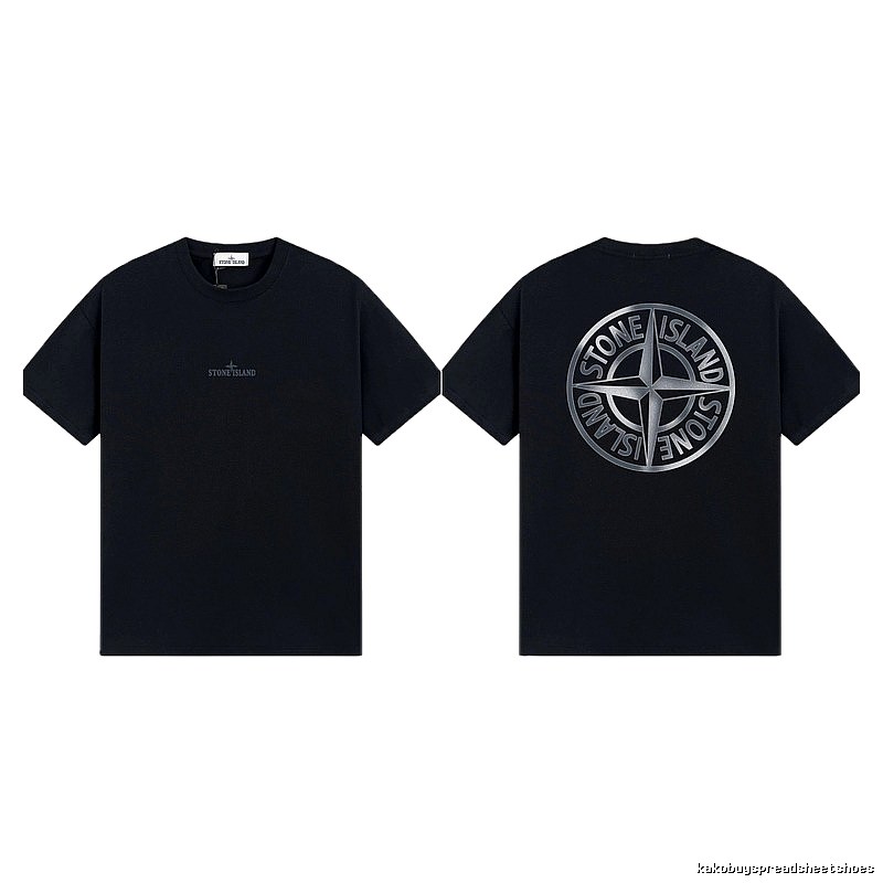 Stone Island Compass Collection Street Style Black T-Shirt