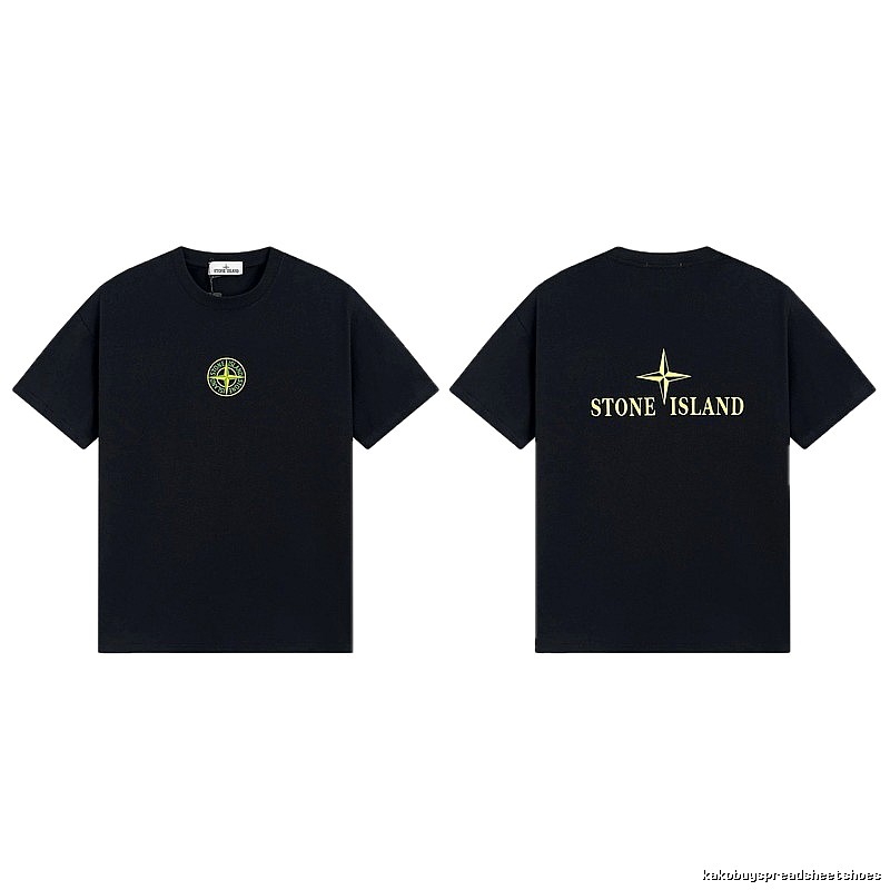 Stone Island Compass Series Streetwear Black Short Sleeve T-Shirt