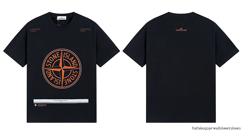 Stone Island Compass Techwear Style Black Short Sleeve T-Shirt