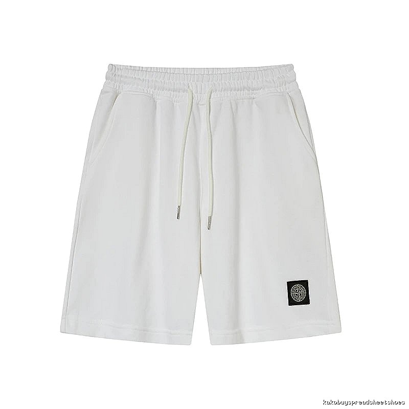 Stone Island Emblem Casual Style White Shorts