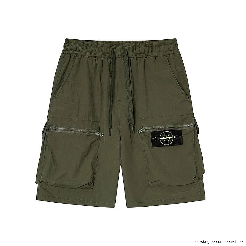 Stone Island Functional Style Army Green Cargo Shorts