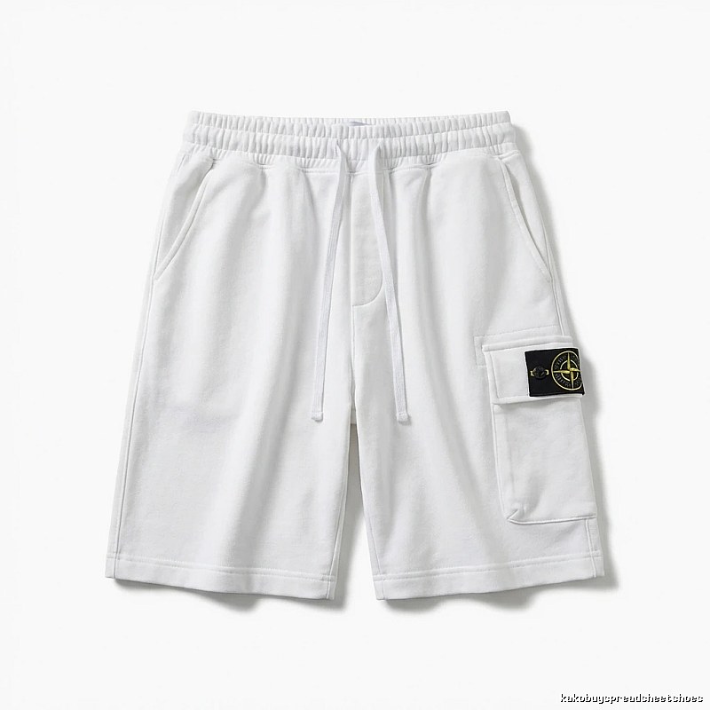 Stone Island functional style white shorts