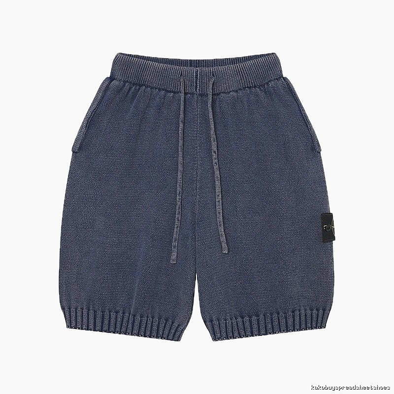 Stone Island Knit Casual Style Navy Blue Shorts