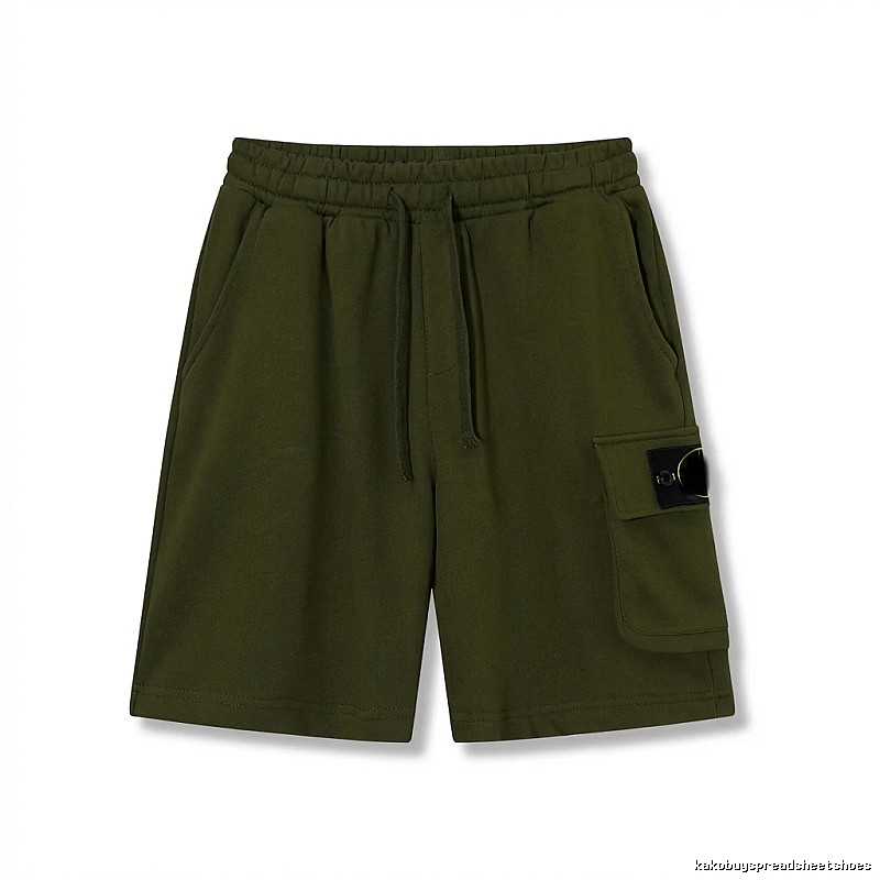 Stone Island military green work-style shorts