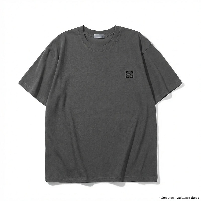 Stone Island minimalist style dark gray T-shirt