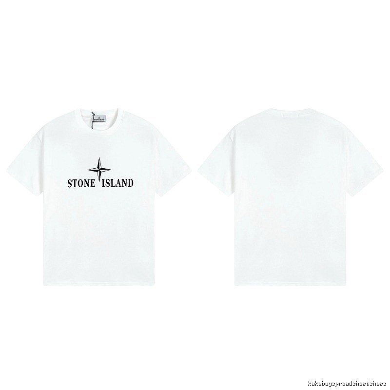 Stone Island Printed Street Style White T-Shirt