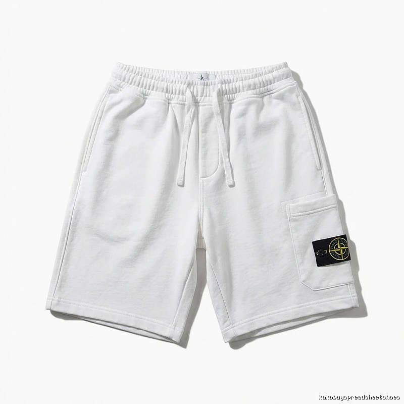 Stone Island workwear-style white shorts