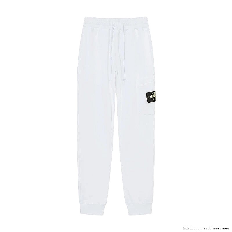 StoneIsland Badge Workwear Style White Sweatpants