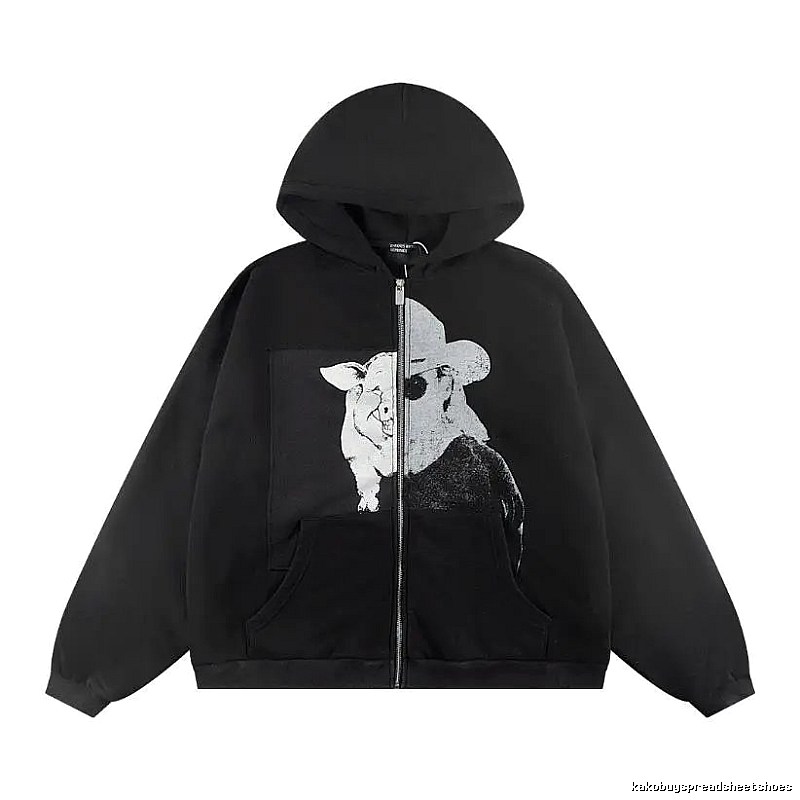 Streetwear Graphic Focus Graphic Zip Hoodie Daily Styling