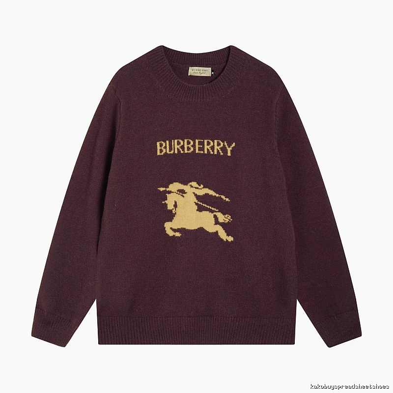Streetwear Rotation Wool Knit Sweater by Burberry with Graphic Lettering