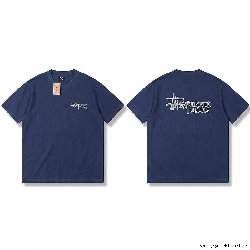 Stussy basic casual dark blue T-shirt