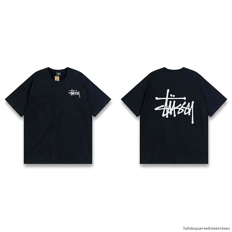 Stussy basic style simple black T-shirt