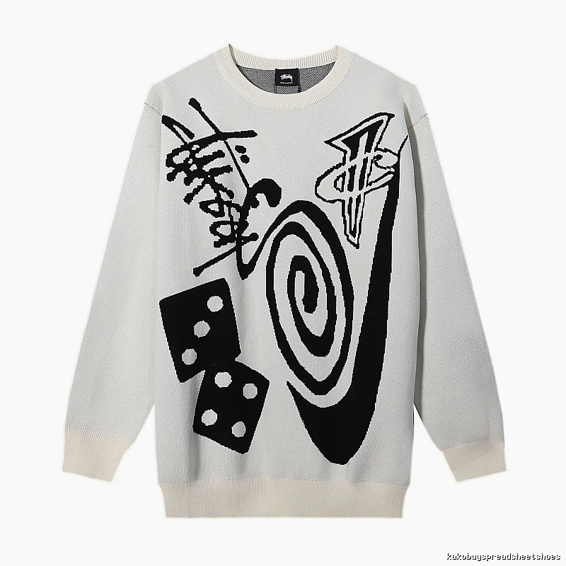 Stussy Beige Swirl Graphic SweatShirt Training Look