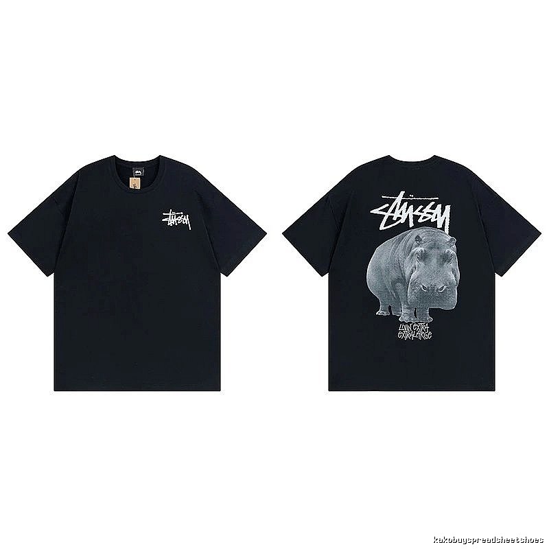 Stussy Black Spider Graphic T-Shirt Match Day Logo