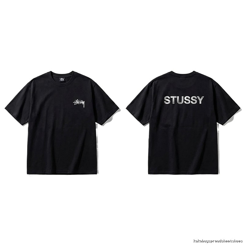 Stussy classic black trendy T-shirt
