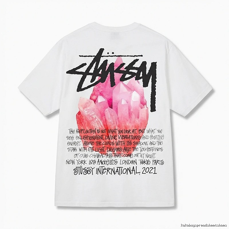 Stussy Crystal Print Style White T-shirt