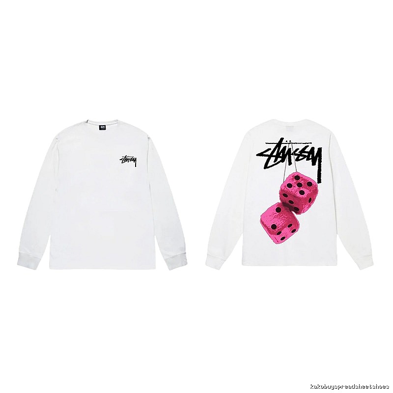 Stussy Dice Pattern White Long-sleeve Shirt
