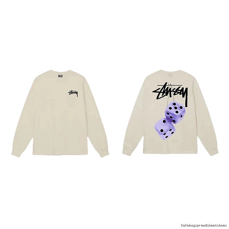 Stussy Dice Print Off-white Long-sleeve Shirt