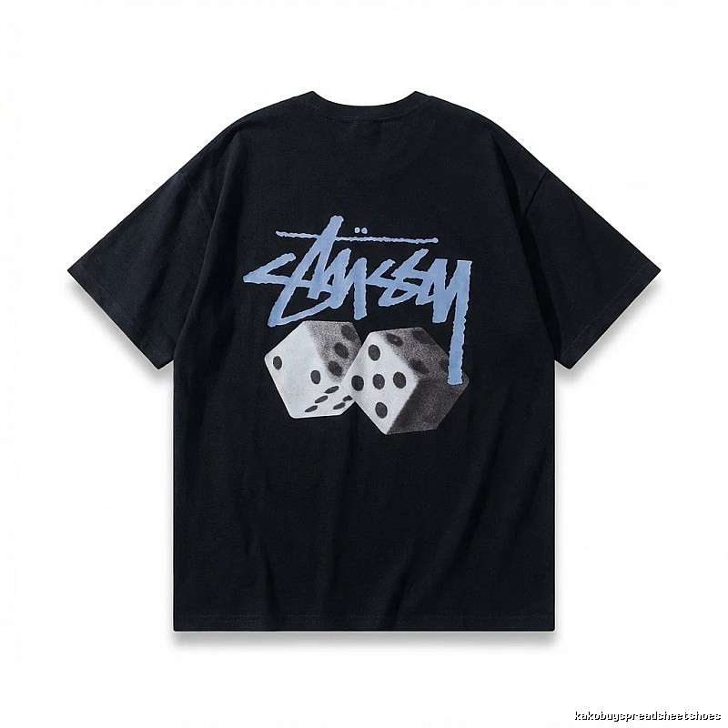 Stussy Dice Trendy Brand Black T-shirt