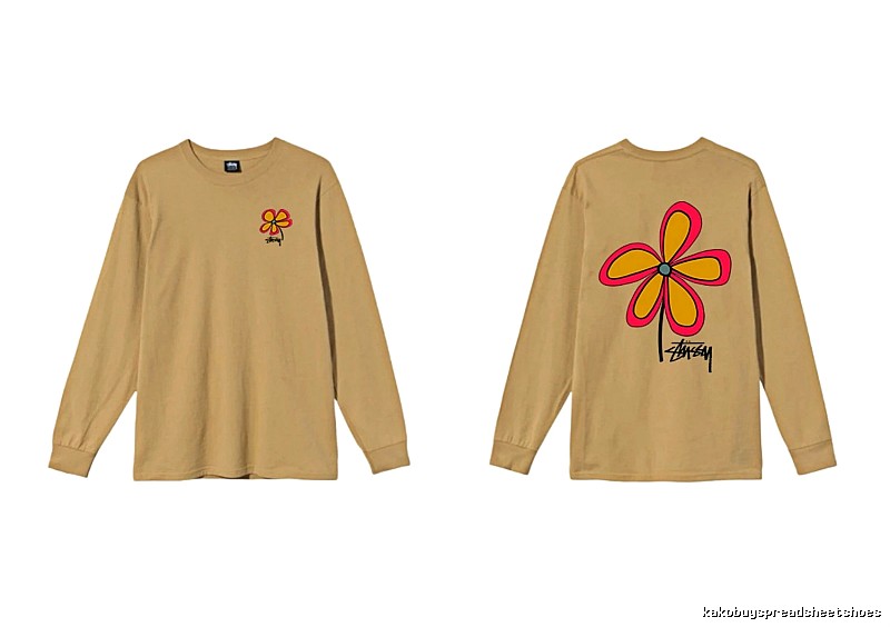 Stussy Floral Casual Khaki Long-Sleeve