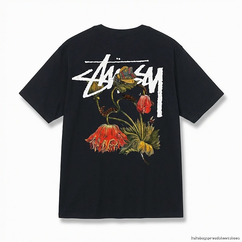 Stussy Floral Style Black T-shirt