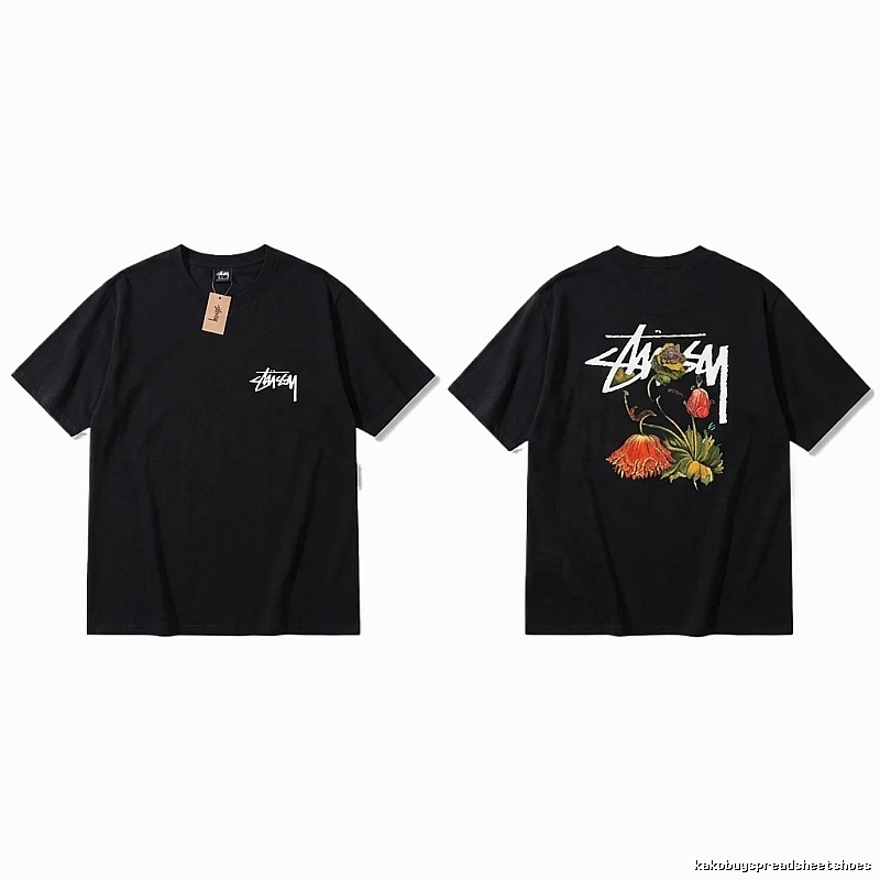 Stussy Floral Style Black T-shirt