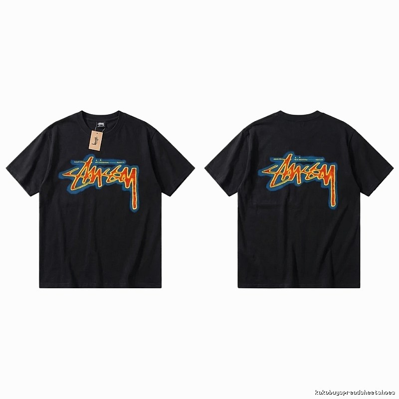Stussy graffiti-style black T-shirt