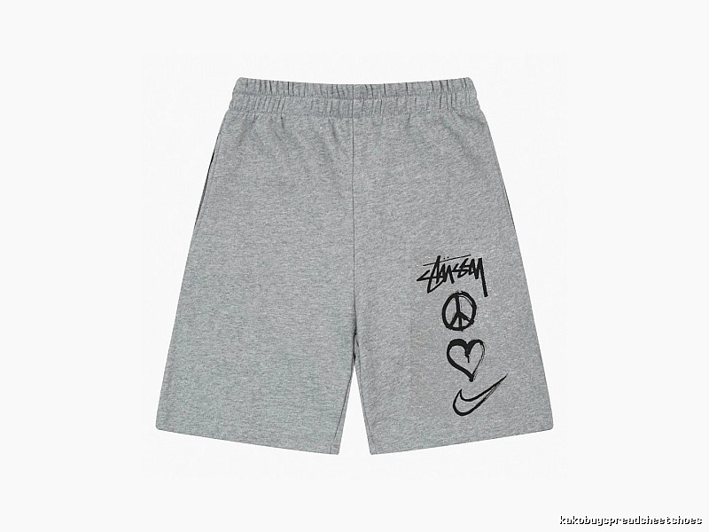 Stussy graffiti-style gray shorts