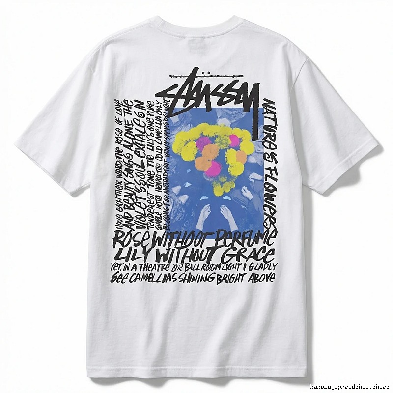 Stussy graffiti-style white T-shirt