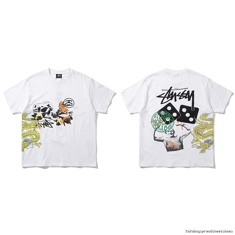 Stussy graffiti-style white T-shirt