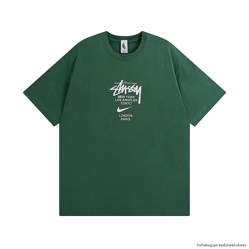 Stussy Green Spider Graphic T-Shirt Smart Casual Logo