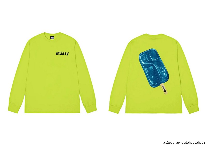 Stussy Ice Cream Series Fluorescent Green Long-sleeve Shirt
