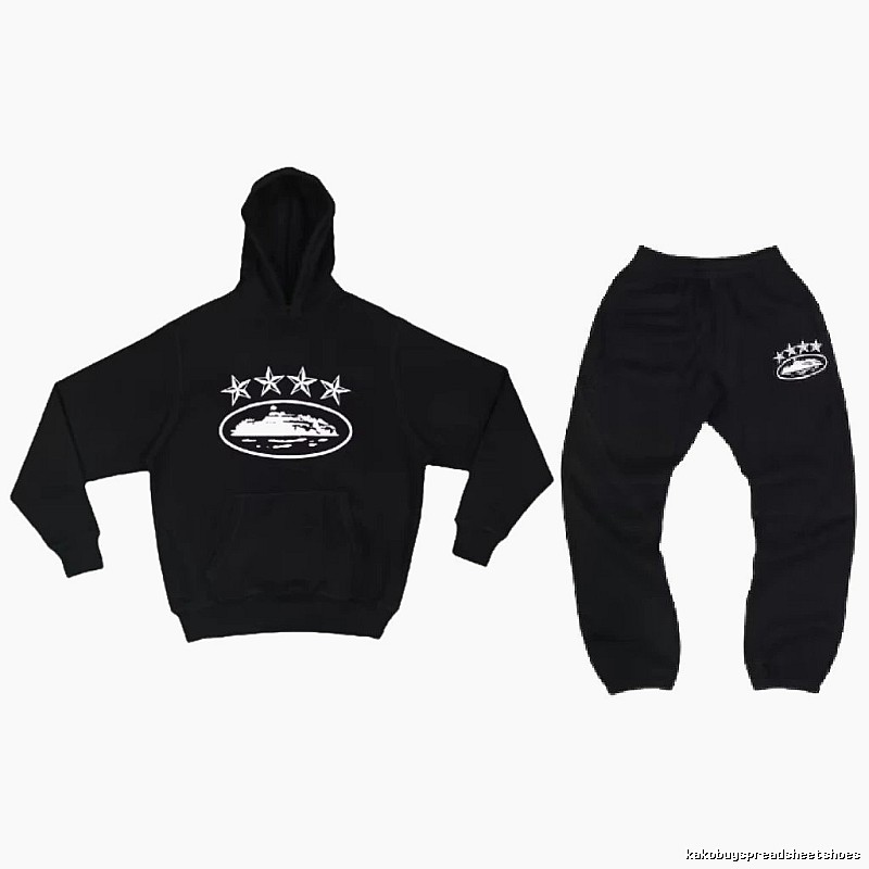 Stussy Matching Set Star-Detail Set Black Tracksuit Set Daily Styling Logo
