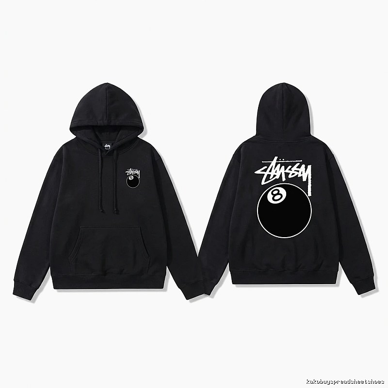 Stussy No. 8 Ball Cool Style Black Hoodie