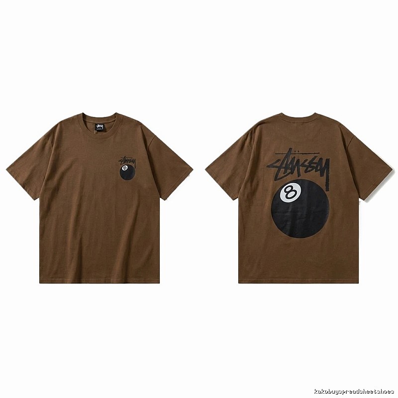 Stussy No.8 Ball Trendy Brown T-shirt