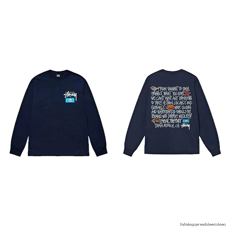 Stussy Ocean Protection Style Dark Blue Long-sleeve