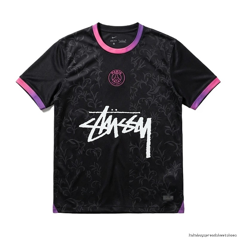 Stussy Paris Co-branded Style Black T-shirt