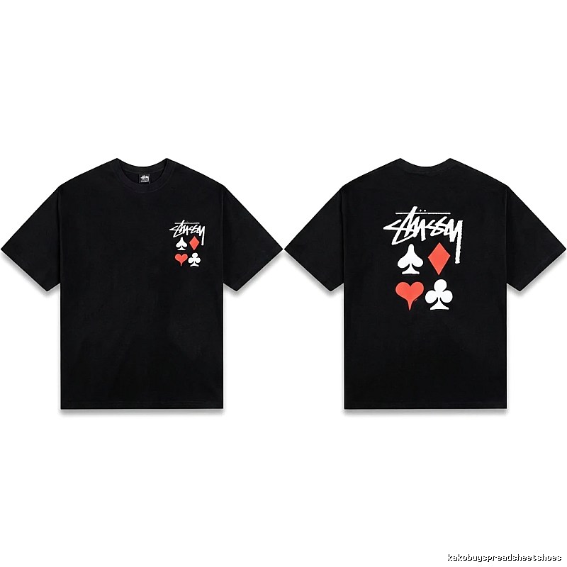 Stussy playing card style black T-shirt