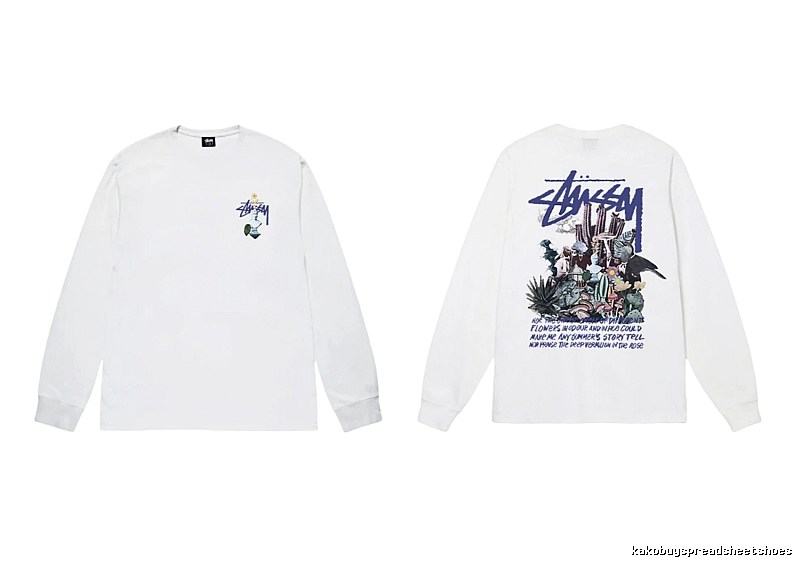 Stussy printed trendy white long-sleeve