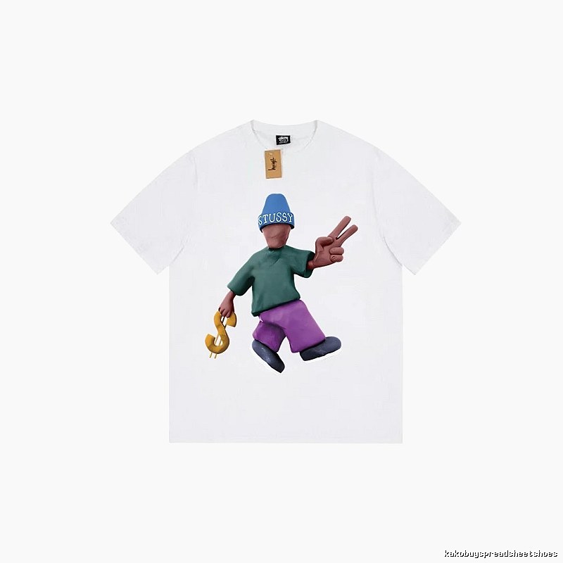 Stussy Relaxed Graphic T-shirt Black White Stussy with Designer-Inspired Detail