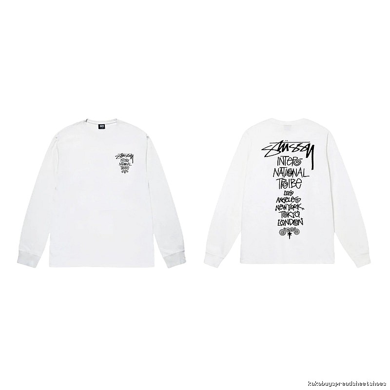 Stussy retro-style white long-sleeved shirt