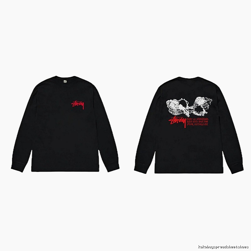 Stussy Skull Print Black Long-sleeve Shirt